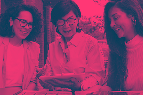 Three women working